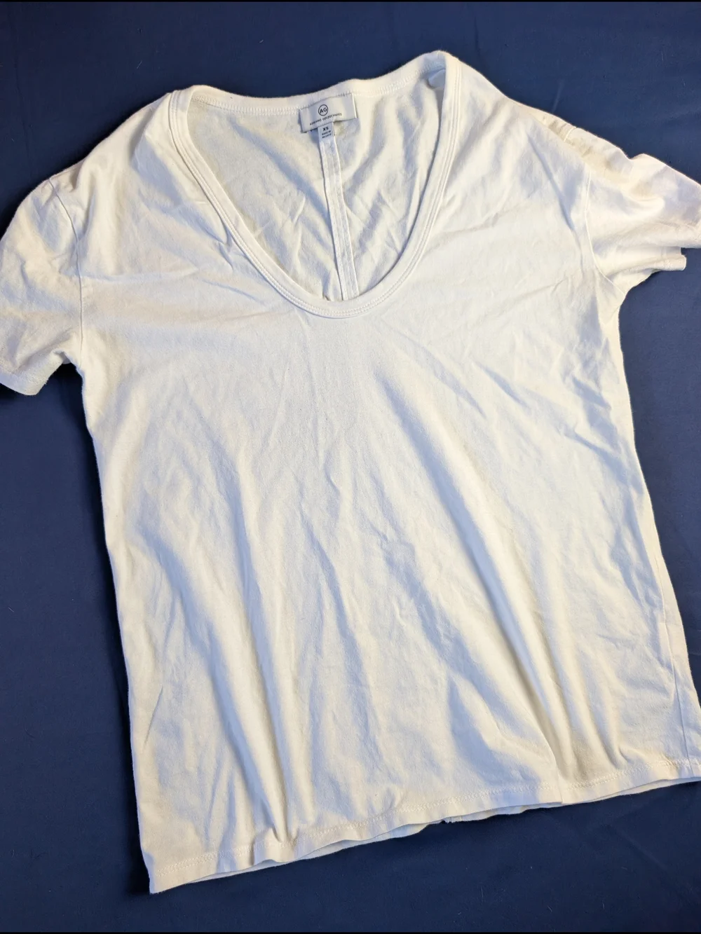 AG Adriano Goldschmied‎ Henson Women's White Scoop Neck Short Sleeve T-Shirt XS